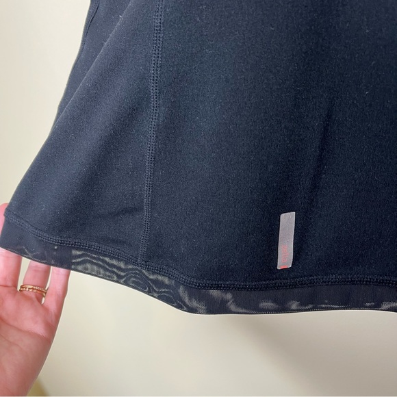 Zella Black Mesh Trim Sweetheart Ruched Neckline Workout Tank Top Size M - Picture 10 of 11